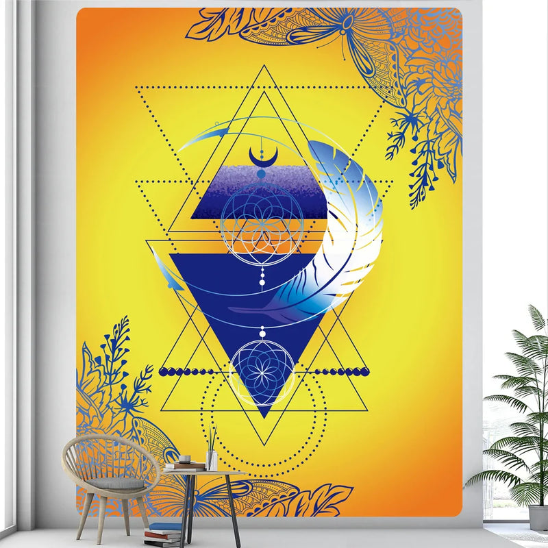 Afralia™ Psychedelic Mandala Tapestry: Hippie Boho Room Decor Wall Hanging