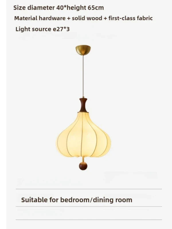 Afralia™ Retro Silk Pendant Light for Home Decor and Dining Room Lighting
