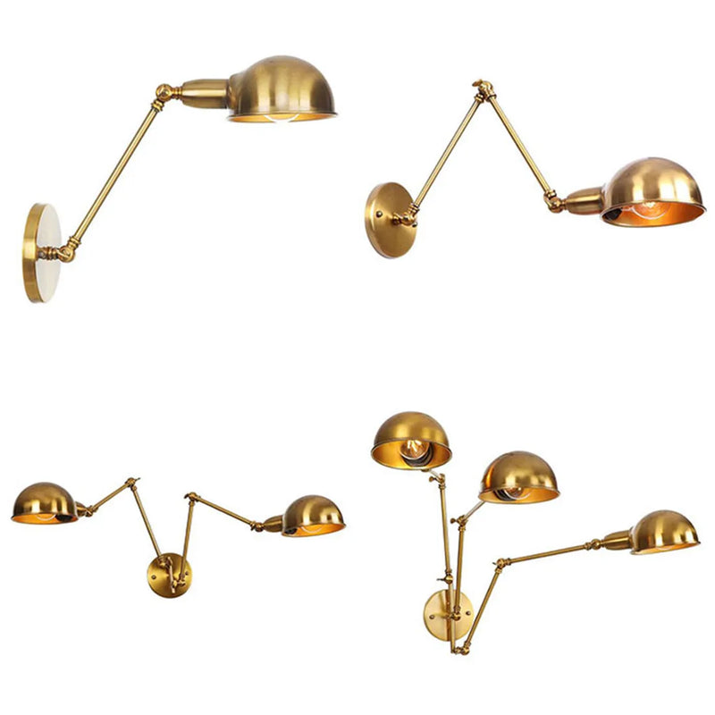 Afralia™ Gold Plated Adjustable Iron Wall Sconces for Home Decor