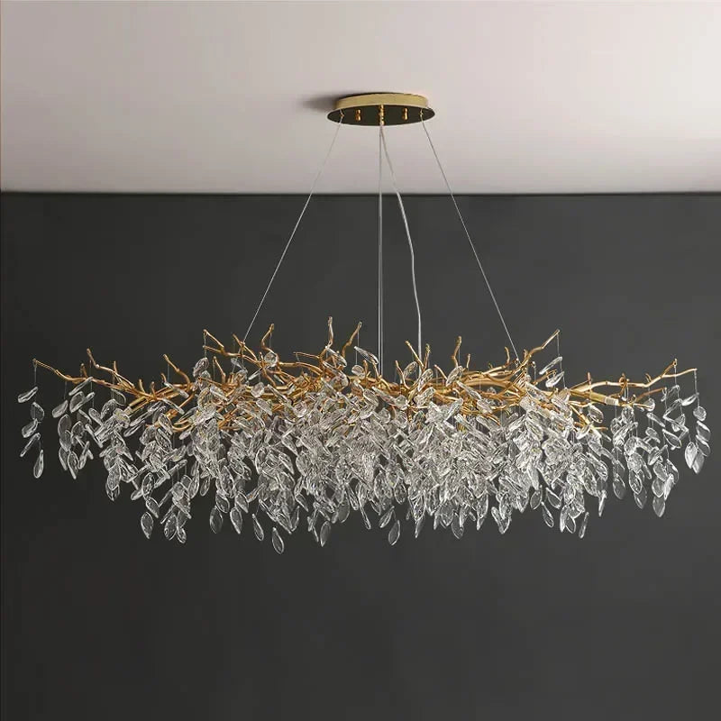 Afralia™ Crystal Pendant Chandelier for Luxury Dining Living Room LED Lighting