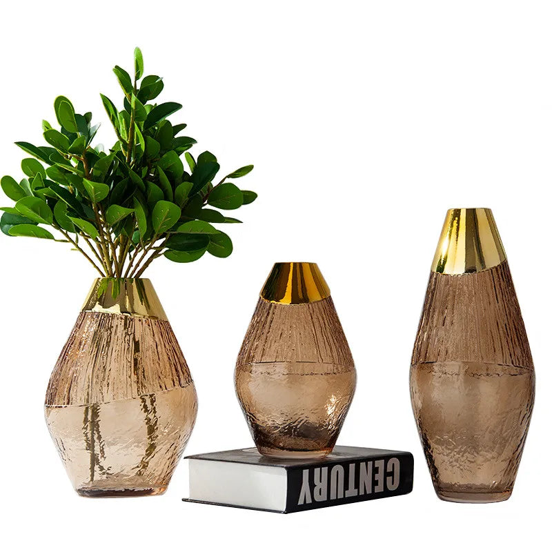 Afralia™ Transparent Irregular Glass Flower Vase for Home Decoration