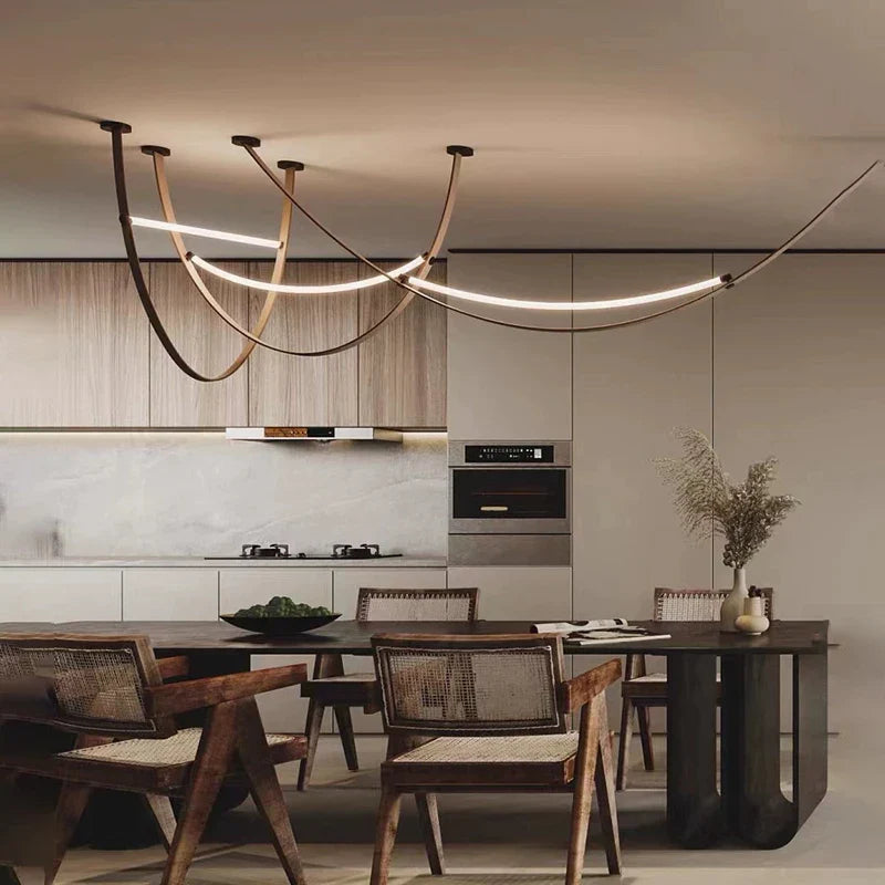 Afralia™ Leather Chandelier: Minimalist Nordic LED Pendant Lamp for Living Room, Dining Room & Bedroom