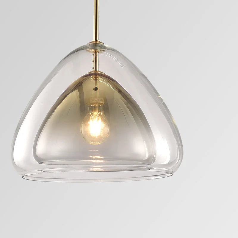 Afralia™ Gradient Glass Pendant Lamps: Luxury LED Chandeliers for Bedroom and Restaurant