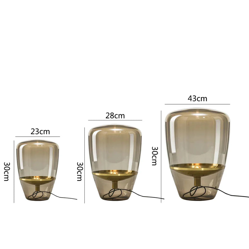 Afralia™ Glass Table Lamps Indoor Bedside Lamp for Living Room LED Lighting