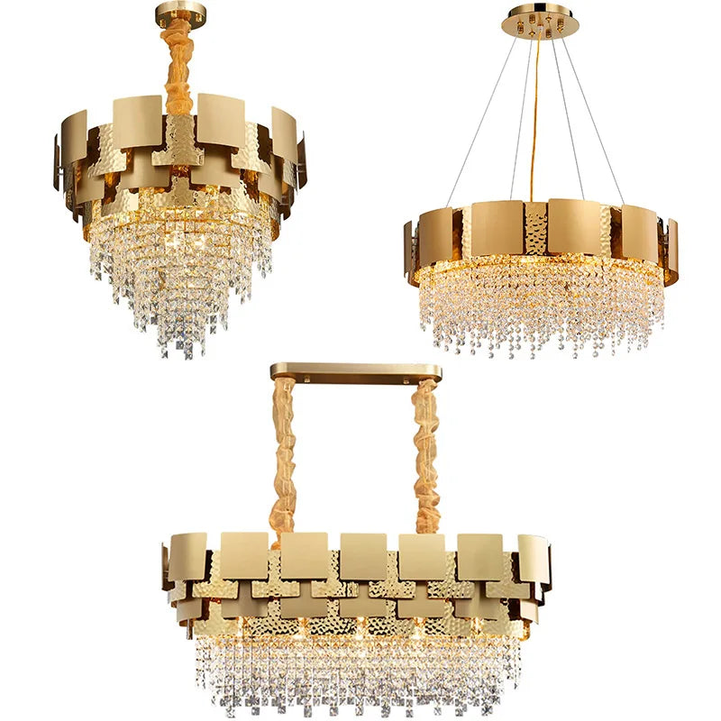 Afralia™ Copper K9 Crystal Chandelier: Luxury Minimalist Lighting for Living Room, Dining Room, Bedroom