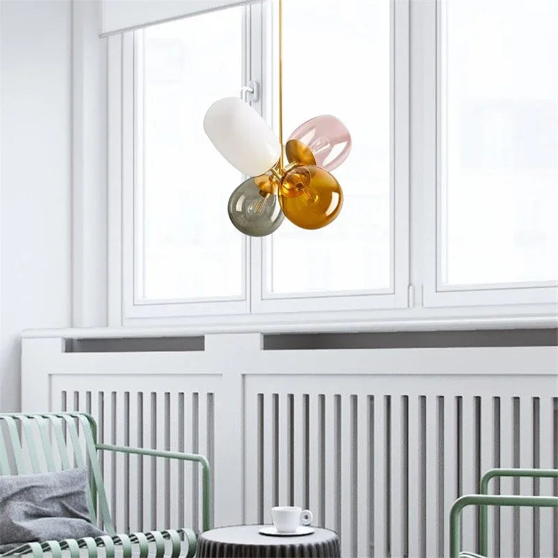 Afralia™ Nordic Balloon Glass Chandelier for Children's Room, Bedroom, Dining Room, Modern Lighting