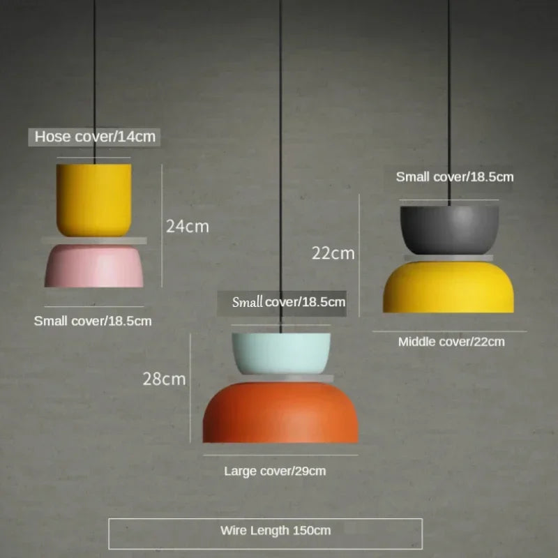 Afralia™ Modern Macaron Pendant Lamp LED Chandelier for Living Room Bedroom Decor