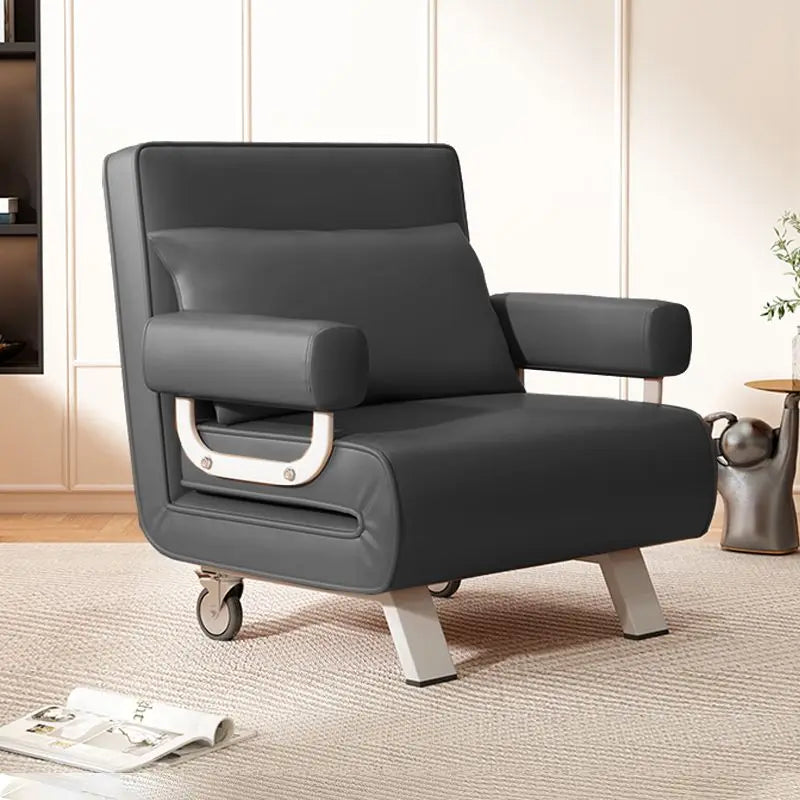 Afralia™ Luxury Modern Folding Sofa Bed Single Lounge Chair Elegant Apartment Recliner