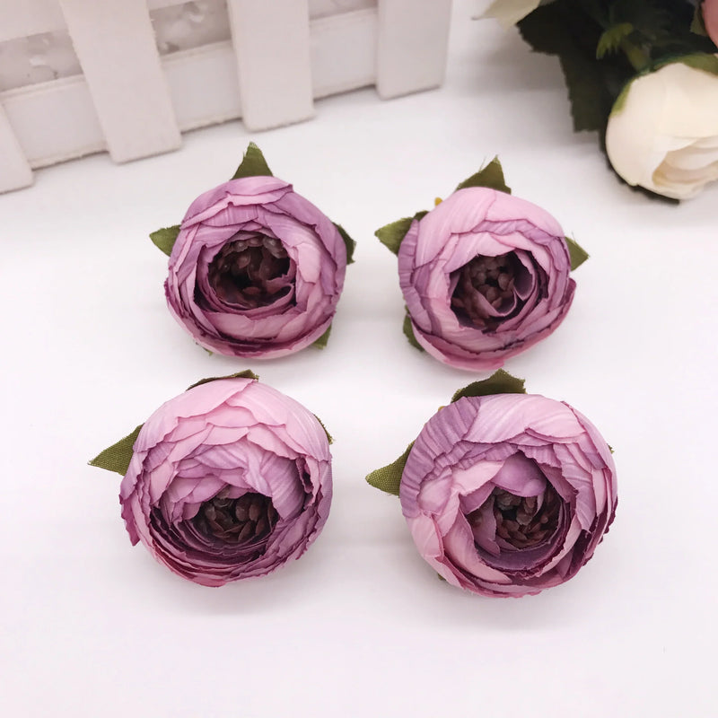 Afralia™ Tea Rose Peony Flower Heads for Wedding DIY Craft Decor