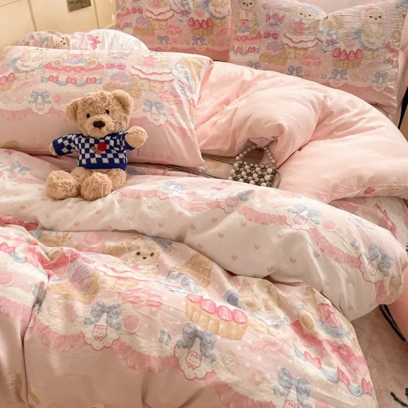 Afralia™ Patterned Fitted Sheet Comforter Set - Soft Bedding for Adults & Children