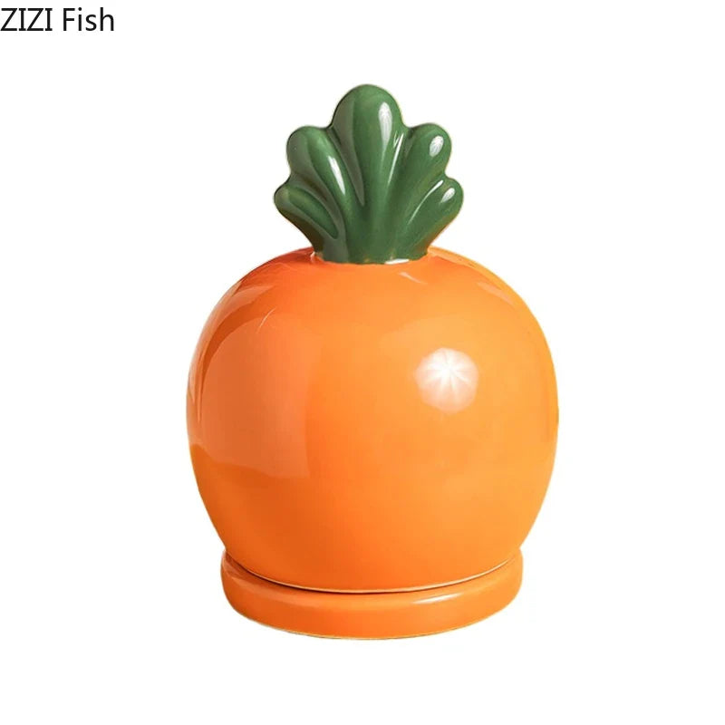 Afralia™ Strawberry Ceramic Toothpick & Swab Holder: Fruits Shape Desktop Organizer & Storage Jar