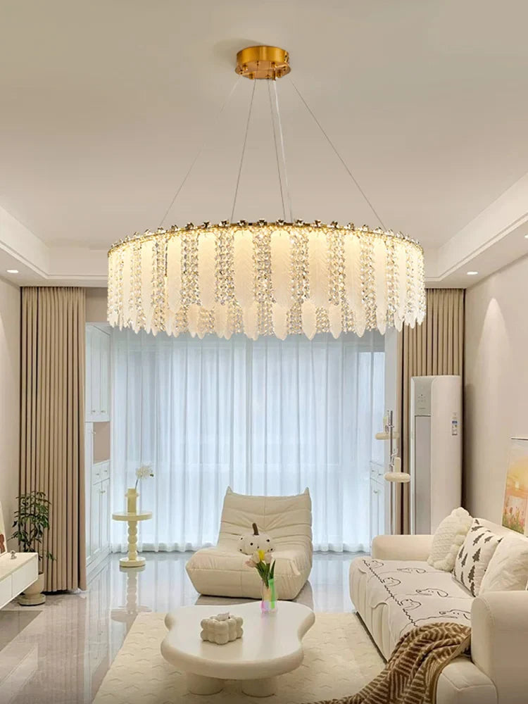 Afralia™ French Cream Wind Crystal Chandelier 2024 - Modern & Romantic Lighting for Living, Bedroom, Dining