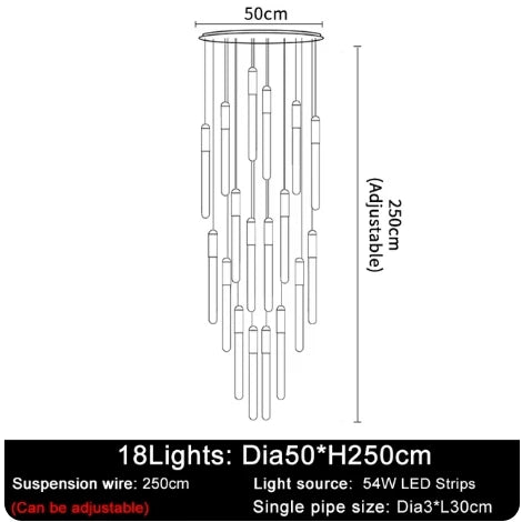 Afralia™ LED Chandelier: Modern Staircase & Kitchen Pendant Light for Home Decoration