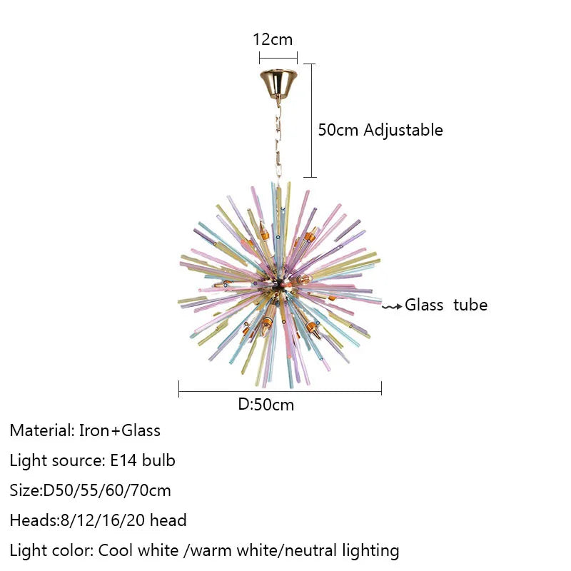 Afralia™ Dandelion Chandelier Glass Hanging Lighting for Kids Room, Bedroom, Dining Room