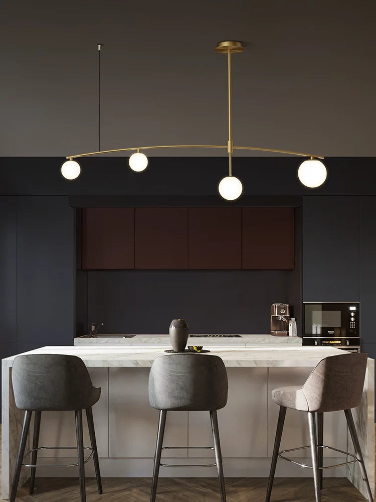 Afralia™ Glass Ball Pendant Chandelier: Stylish LED Hanging Lights for Dining Room, Kitchen, & Bar.