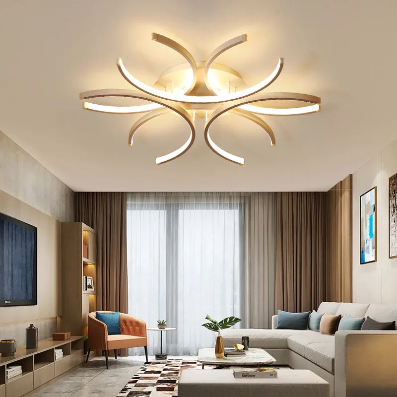 Afralia™ Luxury LED Ceiling Lights with Remote Dimming for Living Room, Bedroom, Kitchen