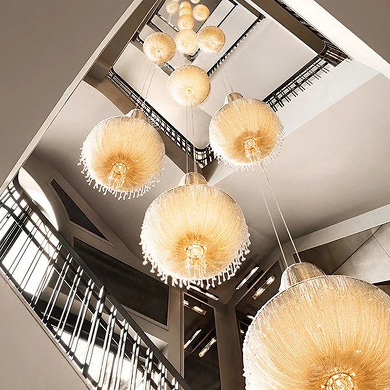 Afralia™ Tassel Crystal Pendant Chandelier for Luxury Living Room Villa Bedroom