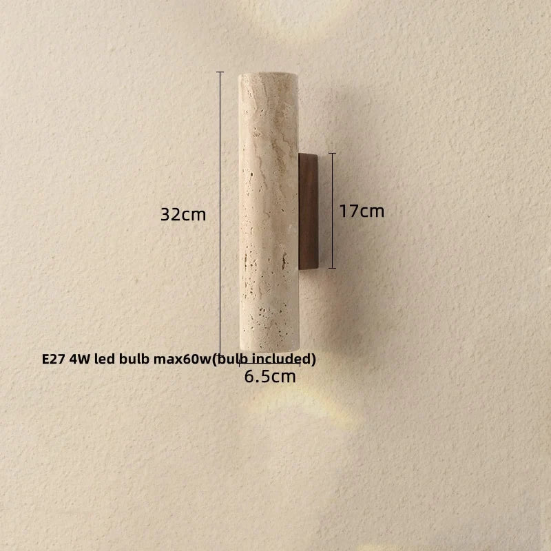 Afralia™ LED Wall Sconce Modern Nordic Wood Canopy Terrazzo Bathroom Mirror Light