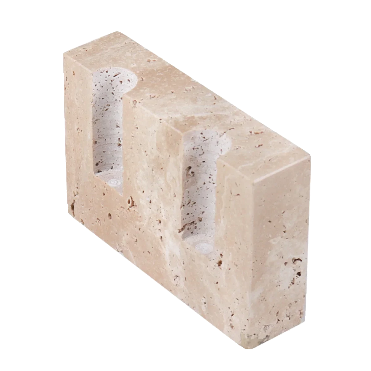 Afralia™ Travertine Stone Marble Candle Holder for Elegant Table Centerpiece