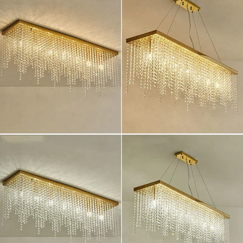 Afralia™ Bar Crystal Chandelier | Modern Dining Room Light Fixtures