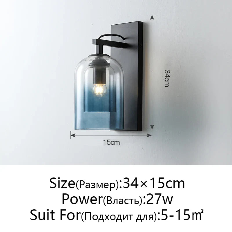 Afralia™ Nordic Double Glass Wall Lamp: Modern LED E27 Bedside Reading Wall Lamp
