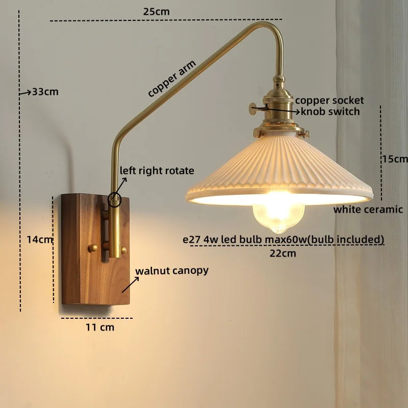 Afralia™ Glass Copper LED Wall Sconce Modern Stair Light Fixtures