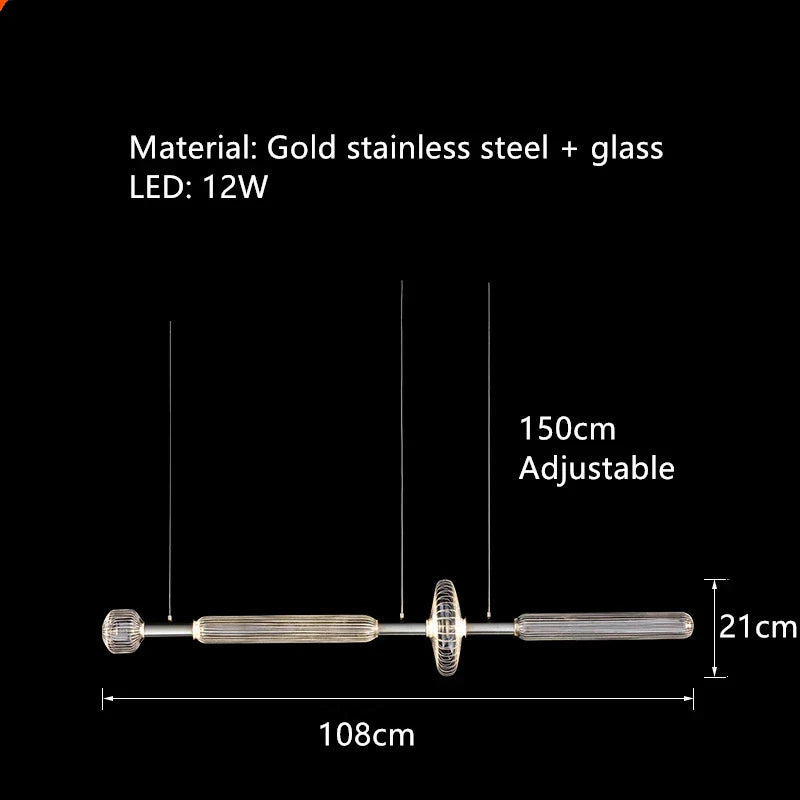 Afralia™ Glass Tubes Chandelier LED Pendant Lamp for Modern Luxury Lighting