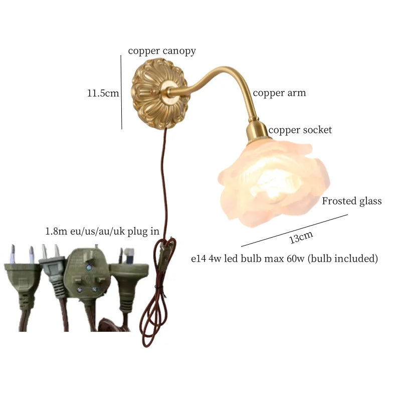 Afralia™ Glass LED Wall Light for Living Room Stair Loft Bathroom Mirror Bedside
