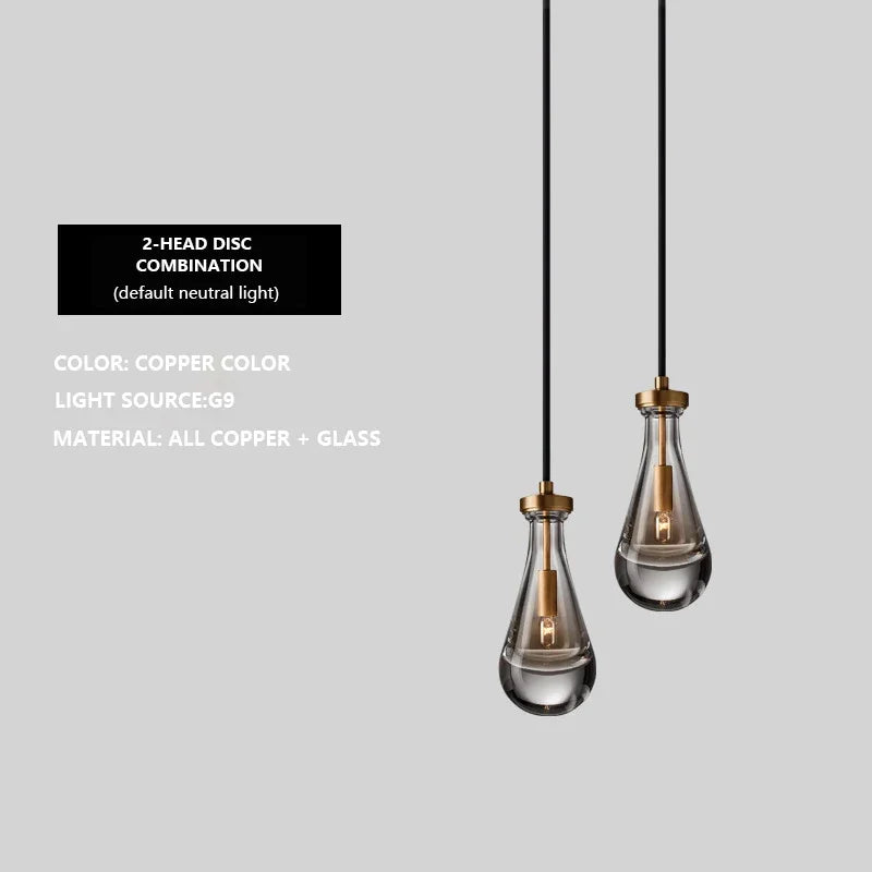 Afralia™ Luxury Brass Raindrop Glass Chandelier for High Ceilings