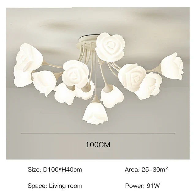 Afralia™ White Flower Ceiling Light: Modern, Chic, Ideal for Living Room, Bedroom, Dining Room