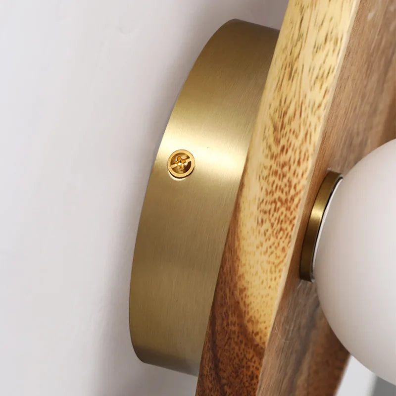 Afralia™ Vintage Wooden LED Wall Sconce for Bedroom Living Room Hallway