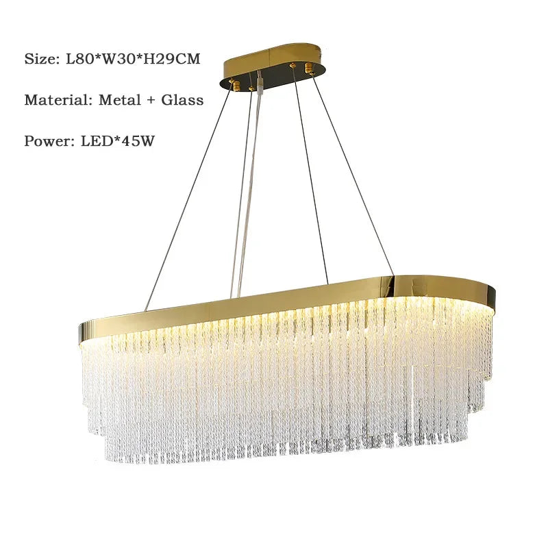 Afralia™ Tassel Crystal Chandelier: Luxurious American Home Decor Lighting
