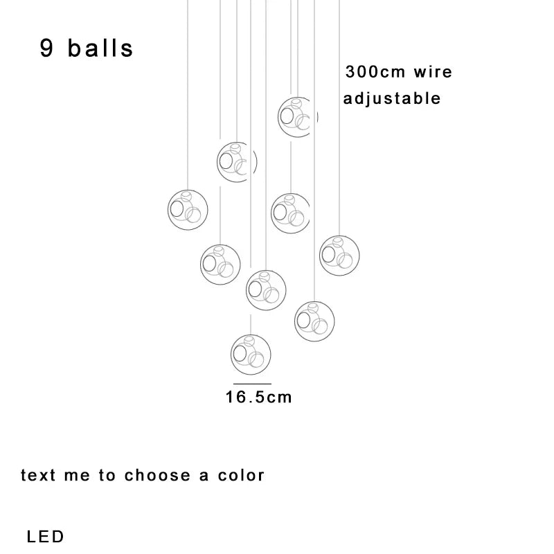 Afralia™ Glaze Glass Pendant Lights 16PCS LED Dimmable Hanging Lamp Vintage Sputnik