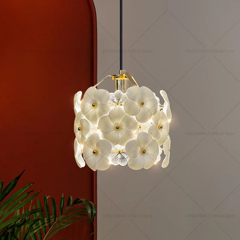 Afralia™ French Light Luxury Bedroom Chandelier Cream Style Romantic Garden Decor