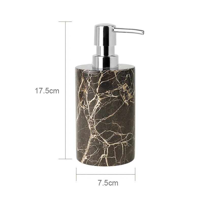 Afralia™ Emperador Dark Marble Bathroom Set with Luxury Accessories
