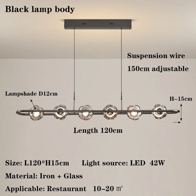 Afralia™ Glass Chandelier for Dining Table | Nordic Minimalist Island Bar Light