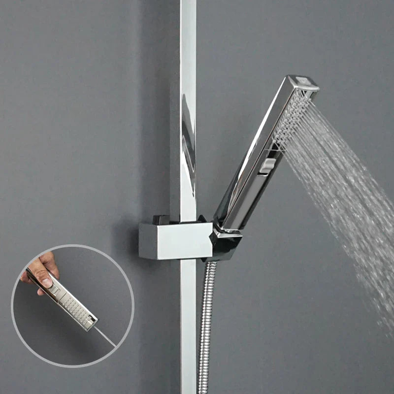 Afralia™ Chrome Stainless Steel Shower Slide Rail Set