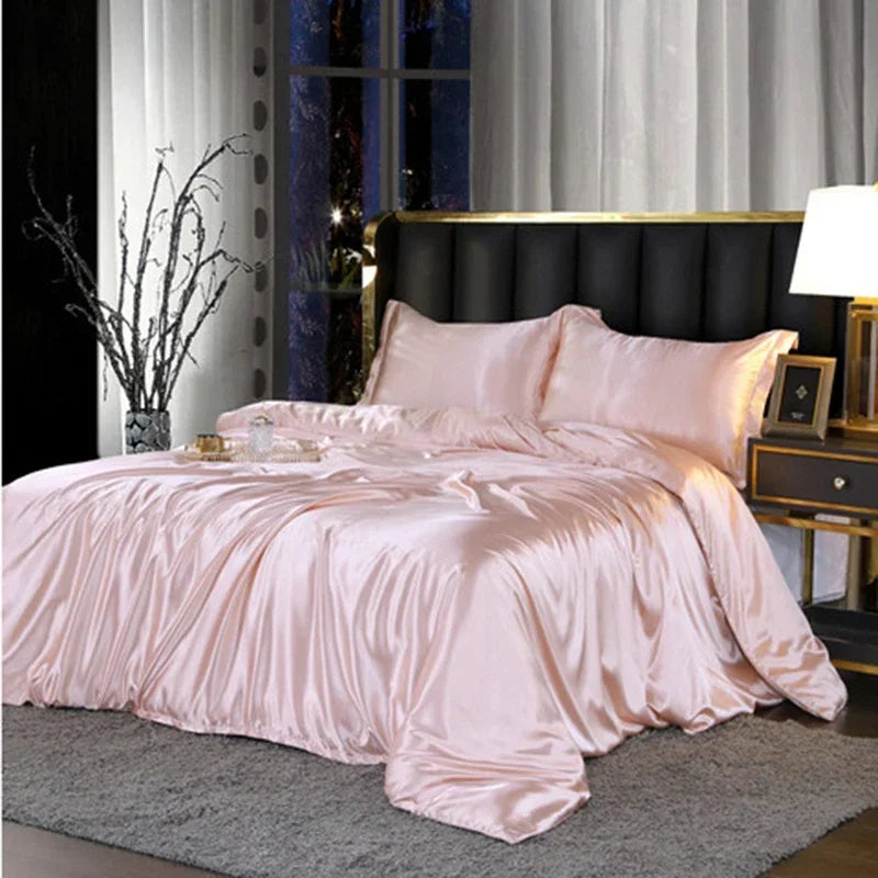 Afralia™ Silk Bedding Sets: Nordic Style, Premium Mulberry Silk Quilt Cover Set, Skin-Friendly & Cool for Summer.