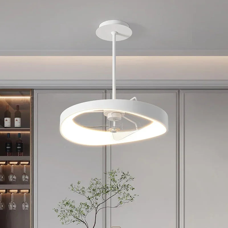 Afralia™ Nordic Style Bedroom LED Ceiling Fan Light White Modern Luminarias Pendant Fixtures