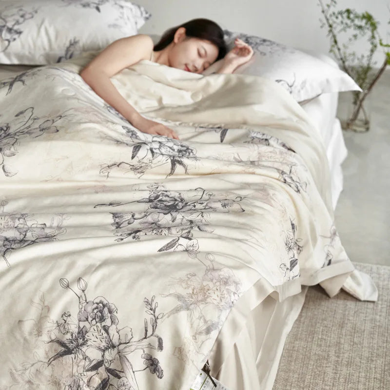 Afralia™ Nordic Satin Summer Comforter - Cooling, Silky, Breathable Quilt for Hot Flashes