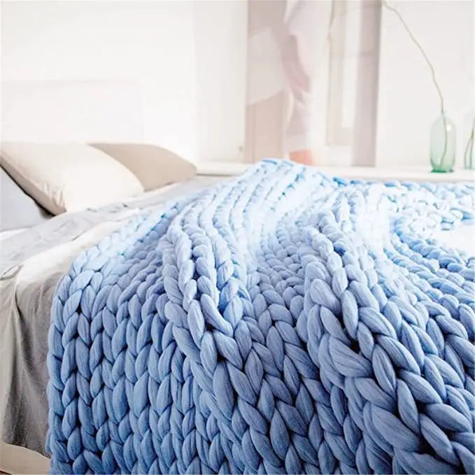 Afralia™ Wool Knit Newborn Blankets for Photography Props, Handwoven Thick Blankets for Spring-Autumn