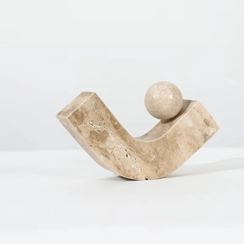 Afralia™ Geometric Natural Stone Ornaments Modern Crafts Desk Decoration