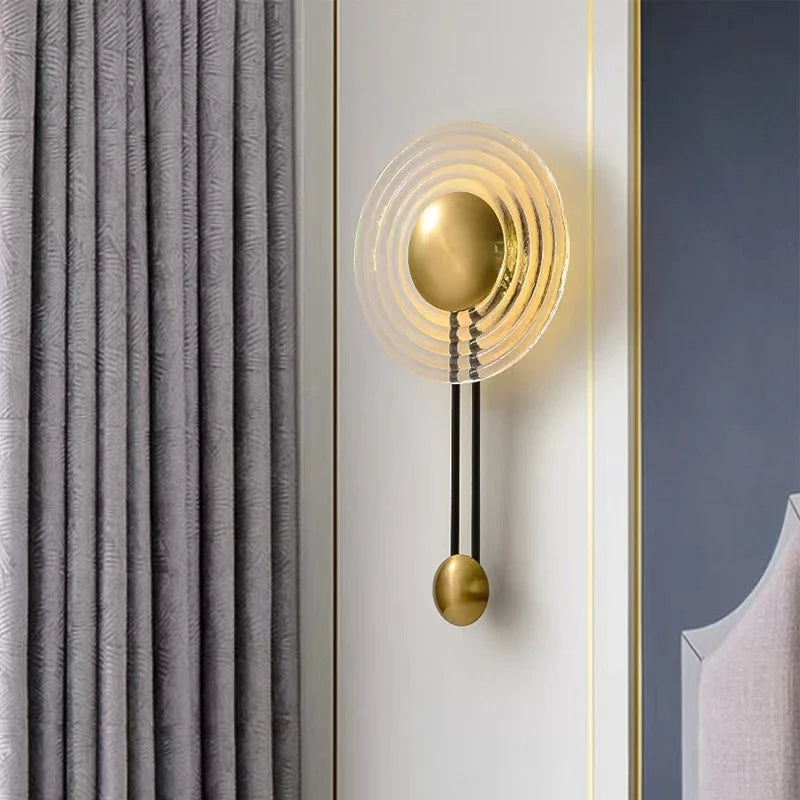 Afralia™ Minimalist Round Glass Wall Lamps for Bedroom and Living Room Decor