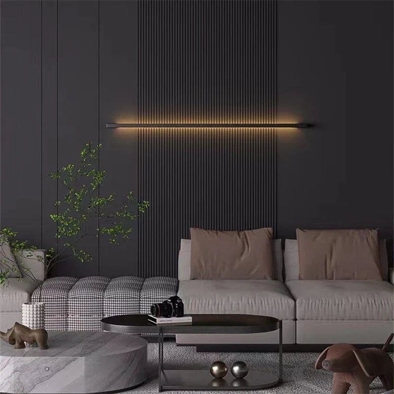 Afralia™ Modern Linear LED Wall Lamps for Stylish Interior Lighting