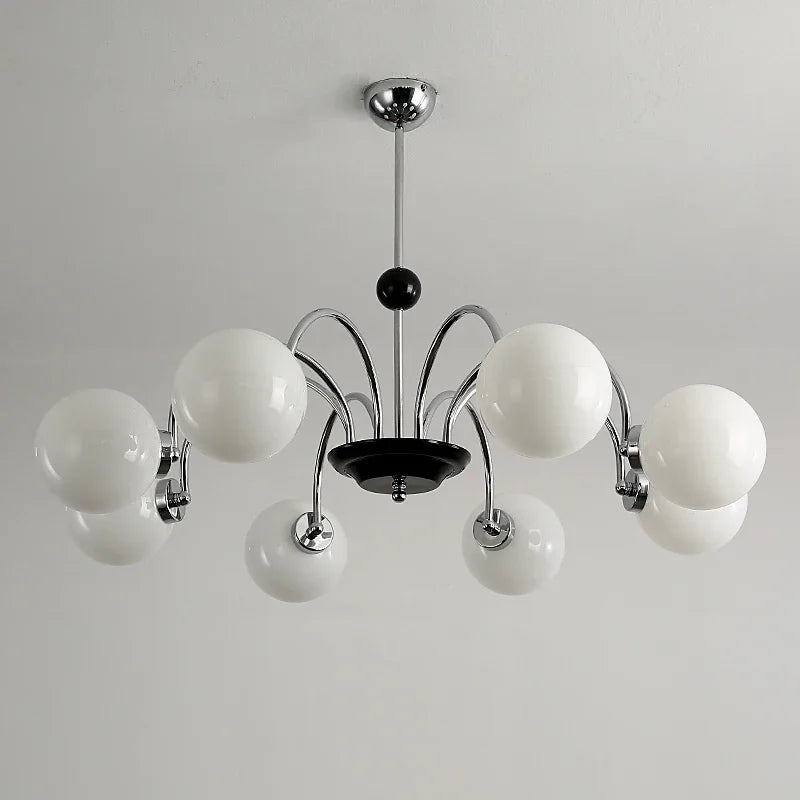 Afralia™ Vintage Iron Art Glass Chandelier LED Lighting Modern for Living/Dining/Bedroom