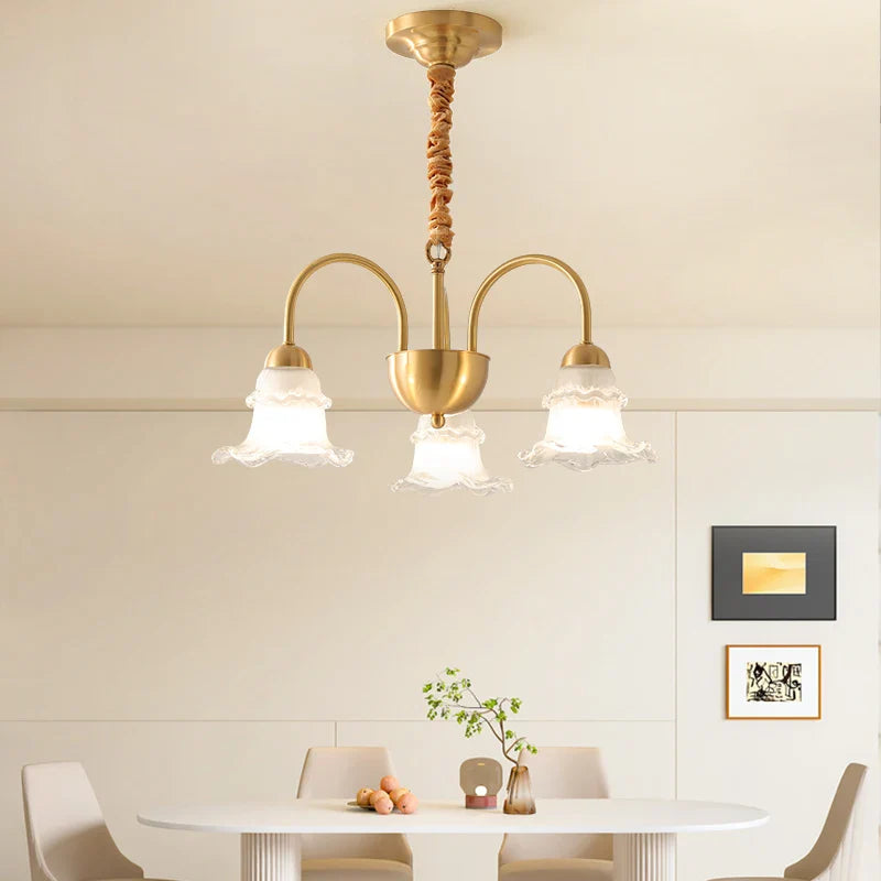 Afralia™ Luxury European Copper Chandelier for Living Room, Bedroom, and Dining Room