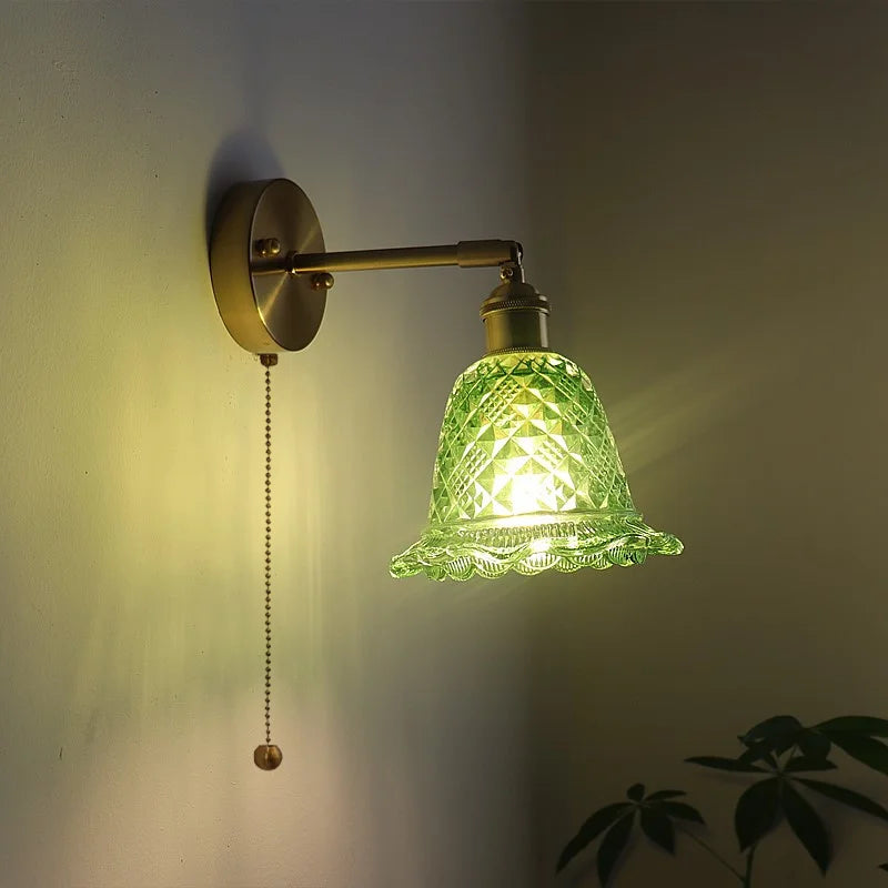 Afralia™ Copper Glass Nordic LED Wall Lights for Balcony Bedroom Mirror Bathroom