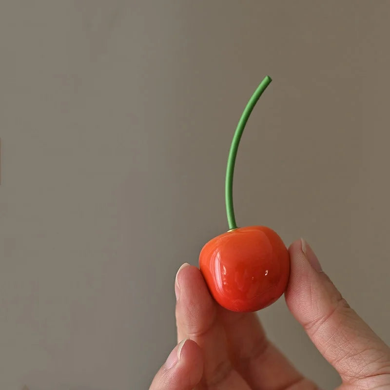 Afralia™ Fruit Sculpture Tea Caddy Home Decor Ornament Strawberries Persimmon Decoration