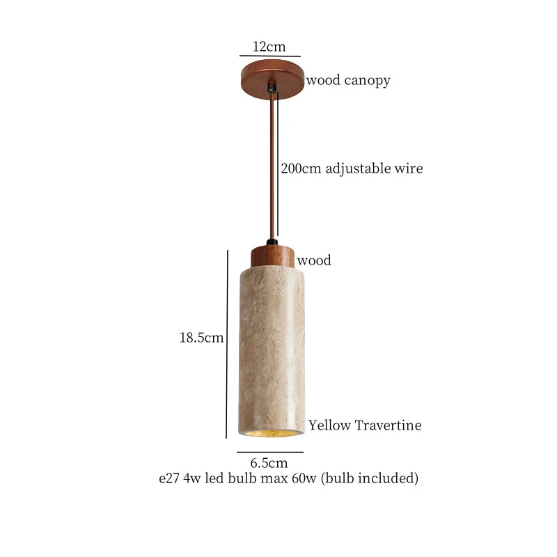 Afralia™ Yellow Travertine LED Pendant Lamp for Nordic Modern Living Room Bedroom Kitchen Decor