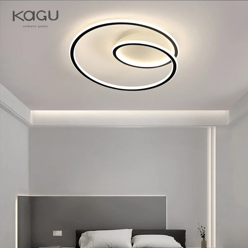Afralia™ Modern Black & White LED Ceiling Chandelier for Home Decoration